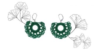 Boucles d'oreilles éventail dentelle au crochet