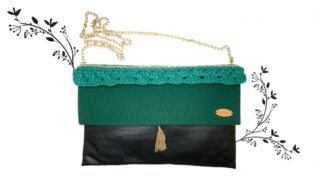 Petit sac au crochet vert et noir