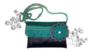 Petit sac pour téléphone portable vert et noir